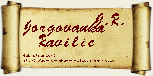 Jorgovanka Ravilić vizit kartica